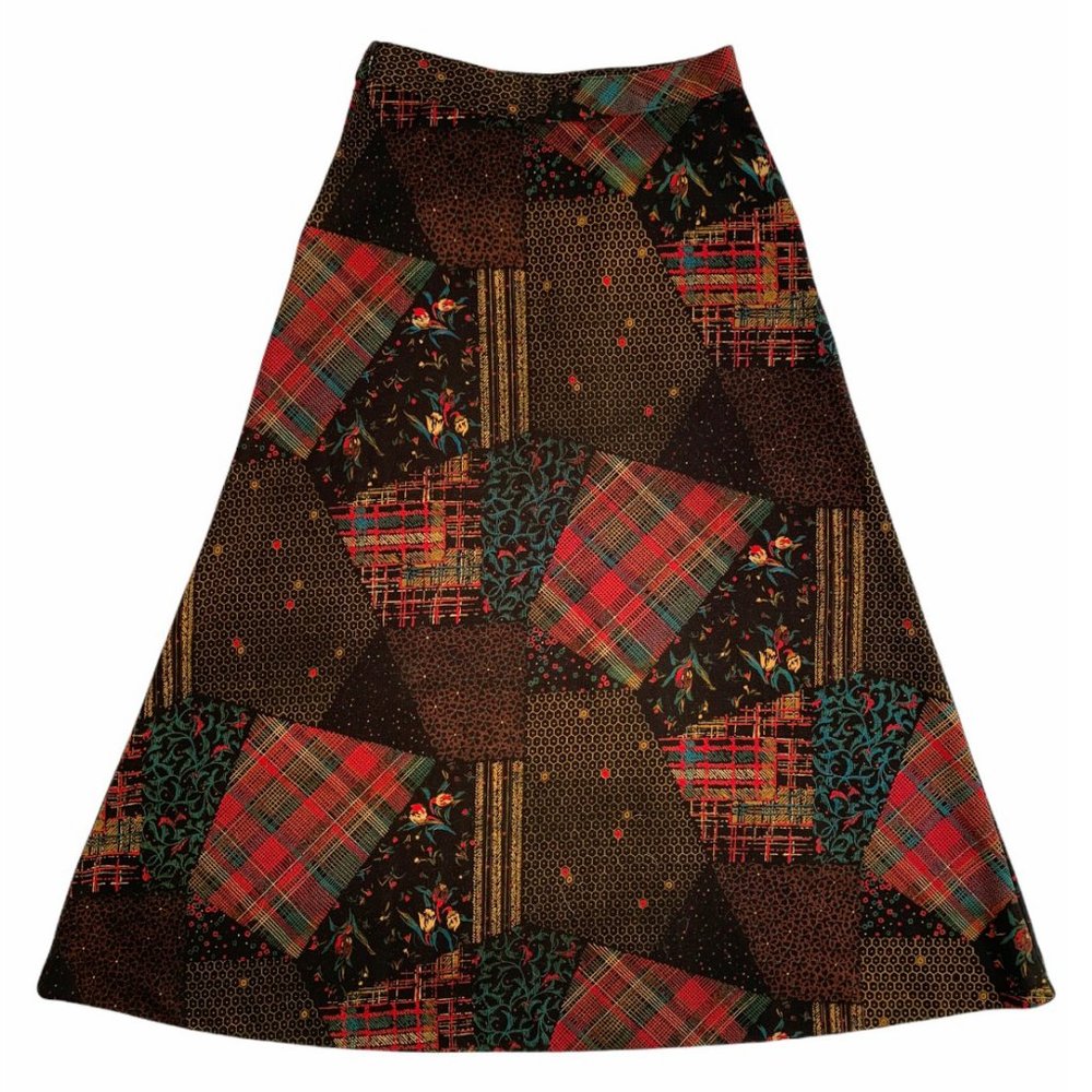 Vintage 70s Boho Patchwork Maxi Skirt - Picture 5 of 8